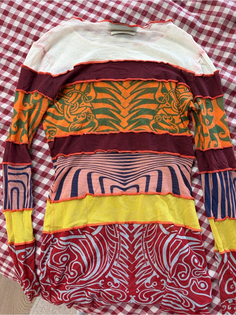 Jean Paul Gaultier Maillé Multicolor Decorative Panel Long Sleeve Top - Picture 4 of 4